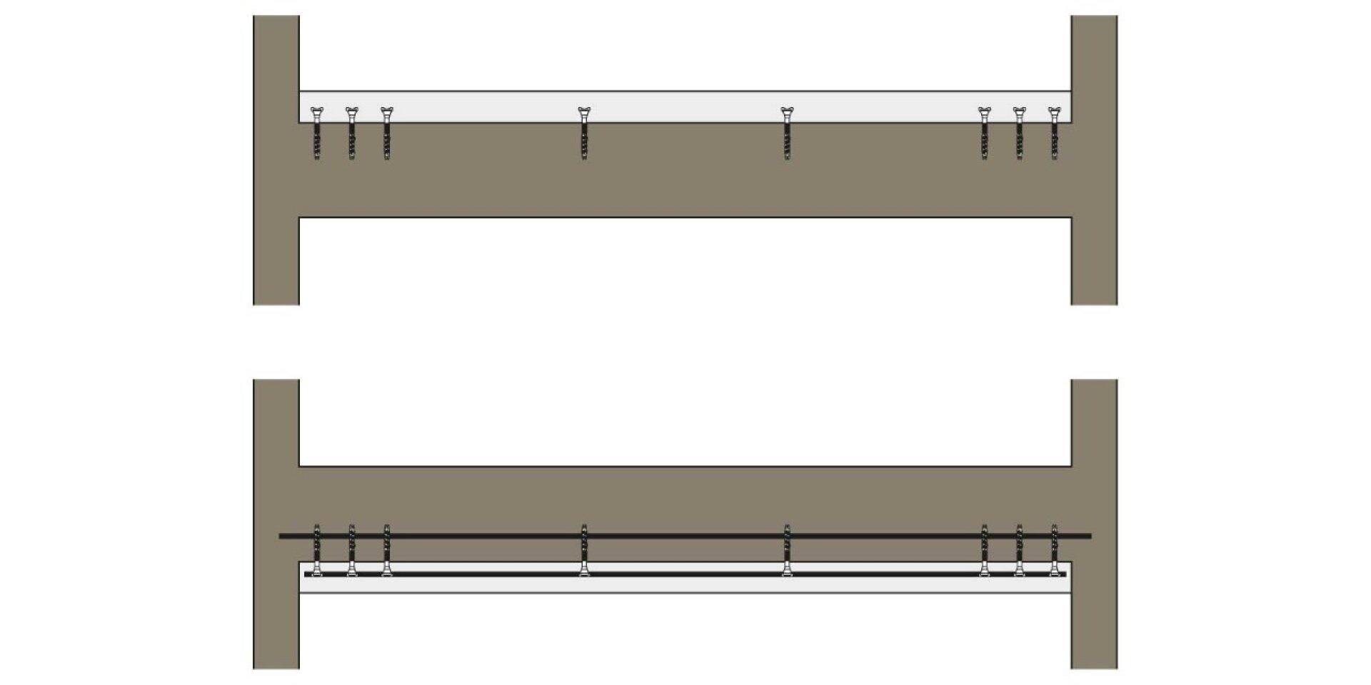 Post installed rebar concrete overlay Hilti design solution