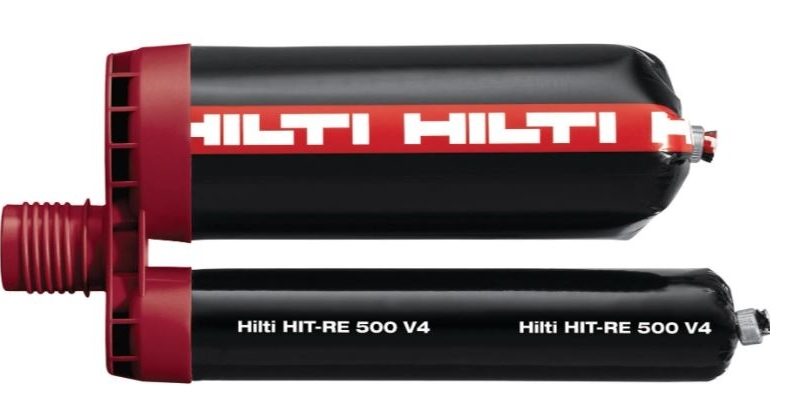 HIT-RE 500 V4 ultimate-performance epoxy mortar as part of the Hilti SafeSet system