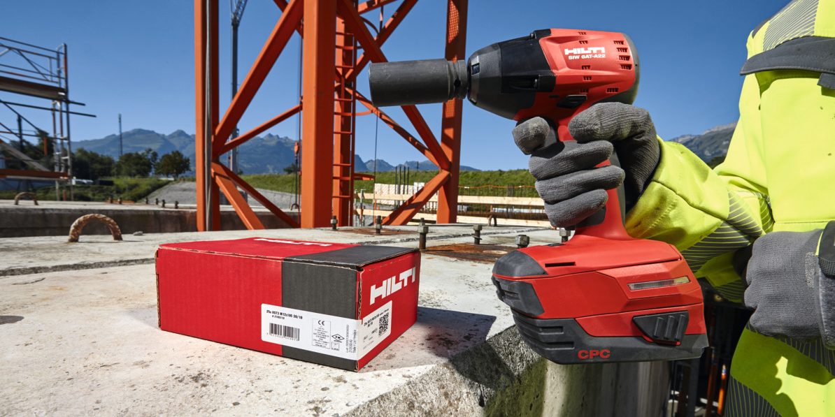 HST3 stud anchor, KB-TZ stud anchor, cordless impact wrench, adaptive torque module, compact battery, long socket