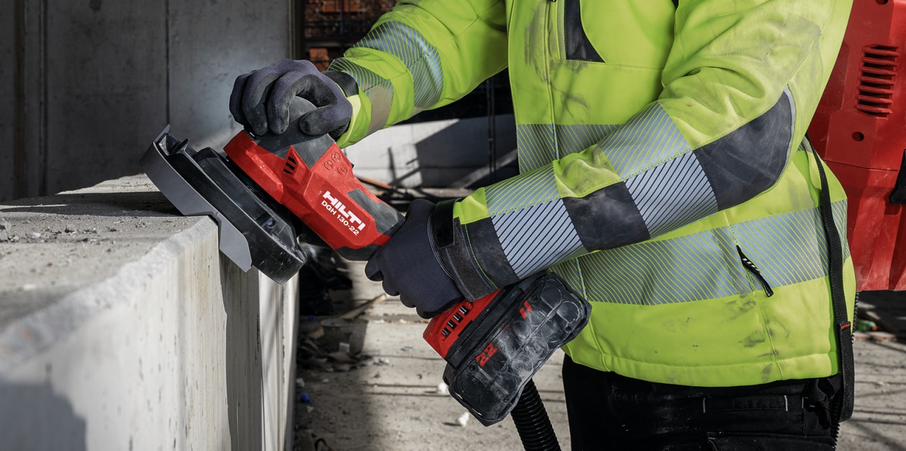 Grinding in concrete finishing