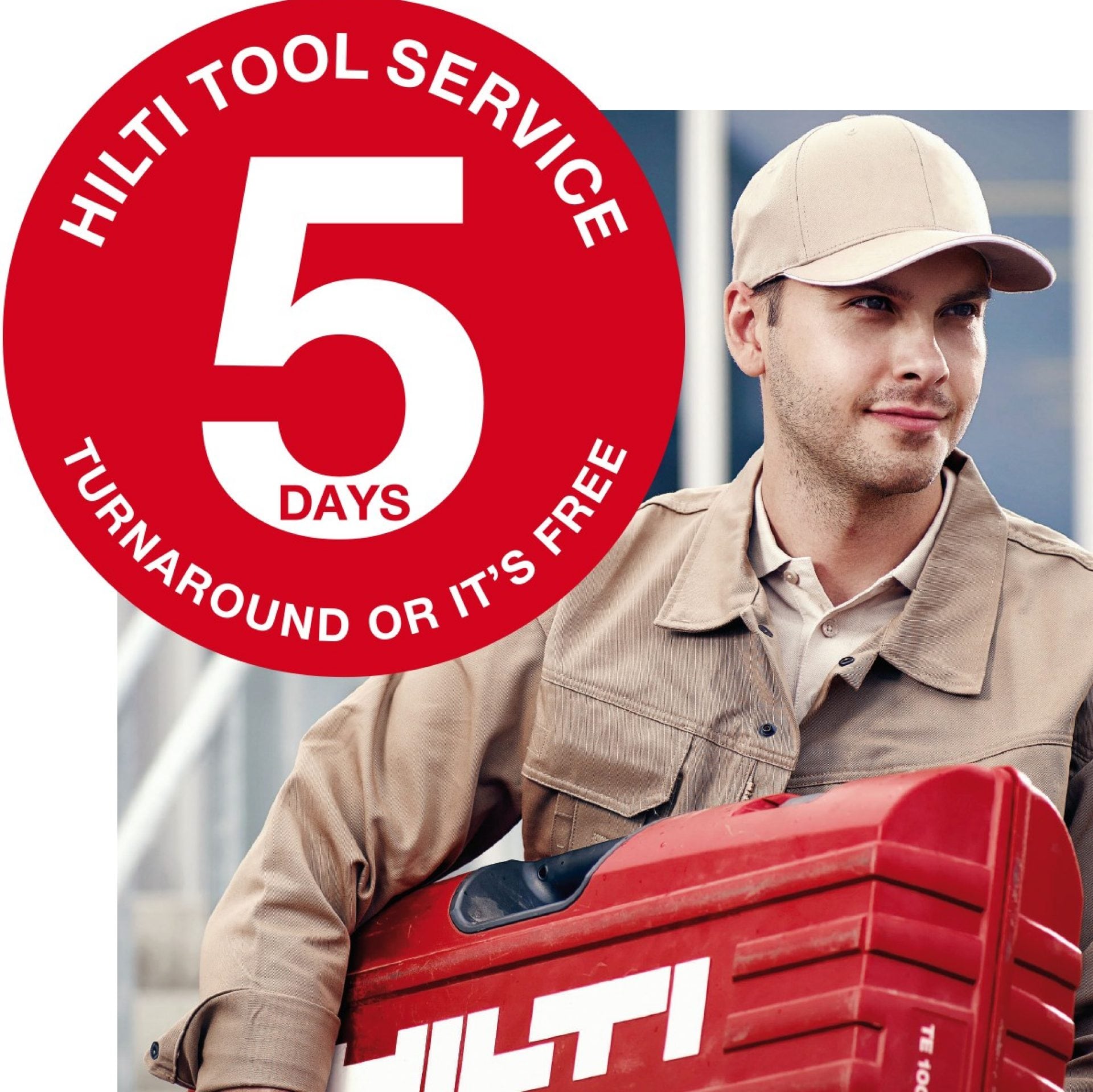 5 days or it's free - Hilti tool service