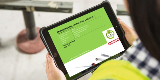Hilti has EPDs for over 300 products