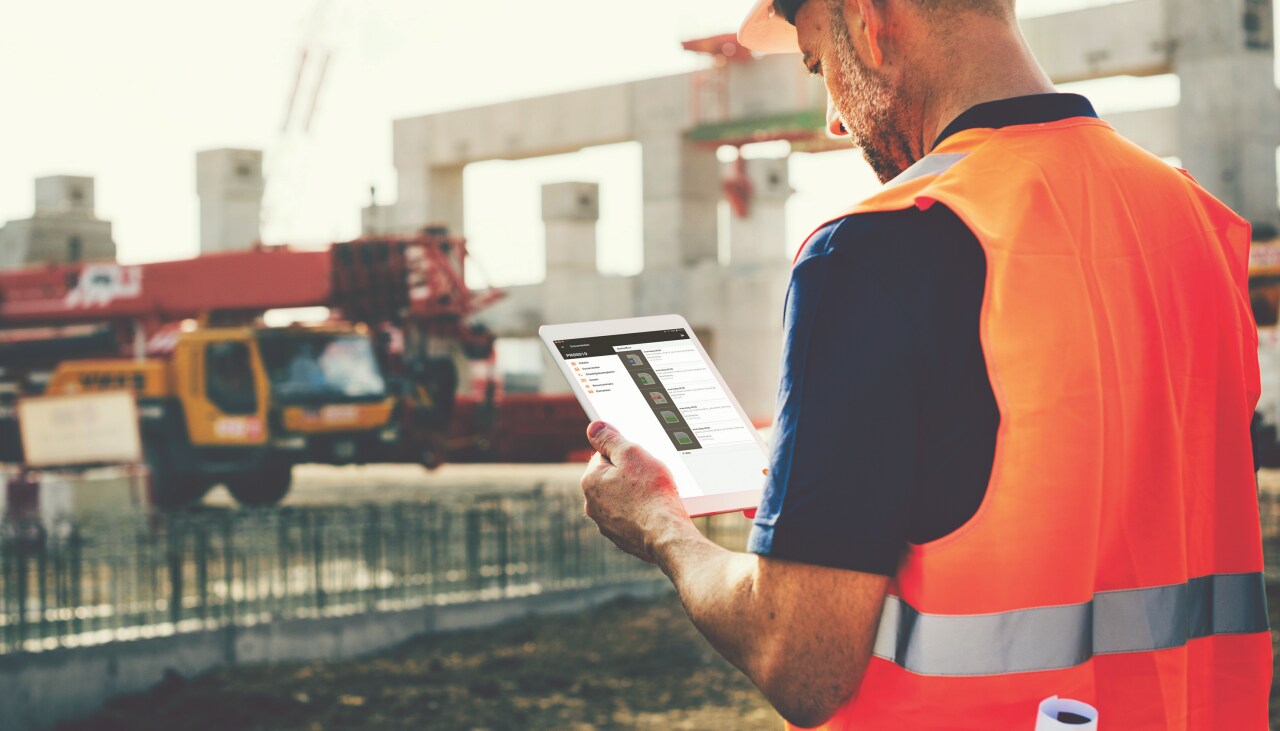 Site engineer at a construction site