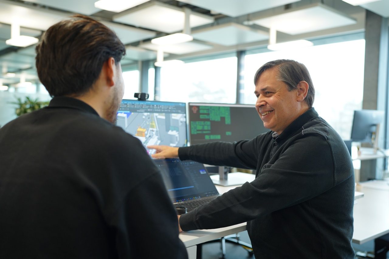 Two people having a discussion