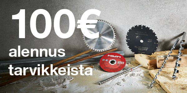 100 euroa alennus tarvikkeista