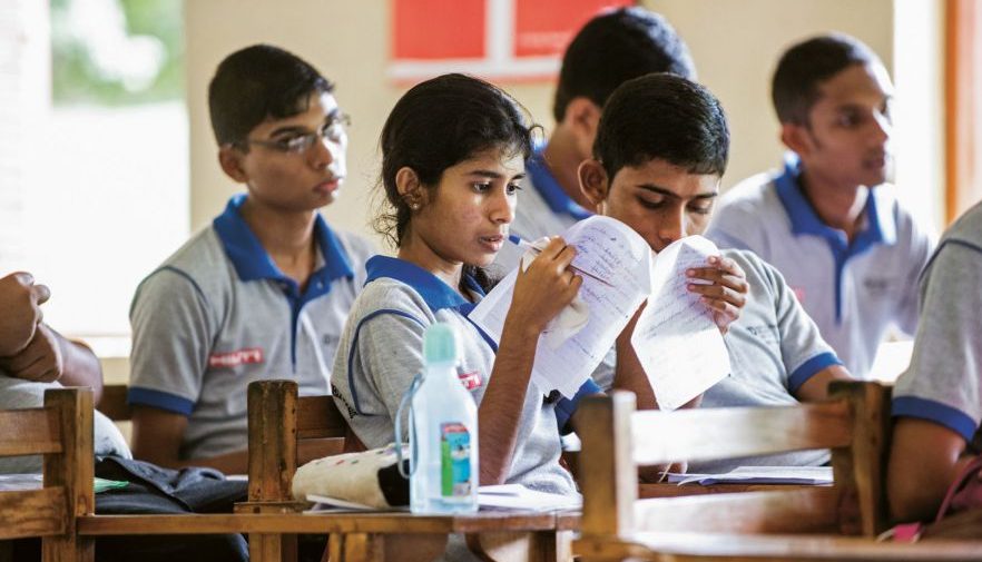 group of students in a classroom founded by thr Hilti Foundation