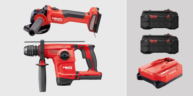 Hilti power tool bundle on display