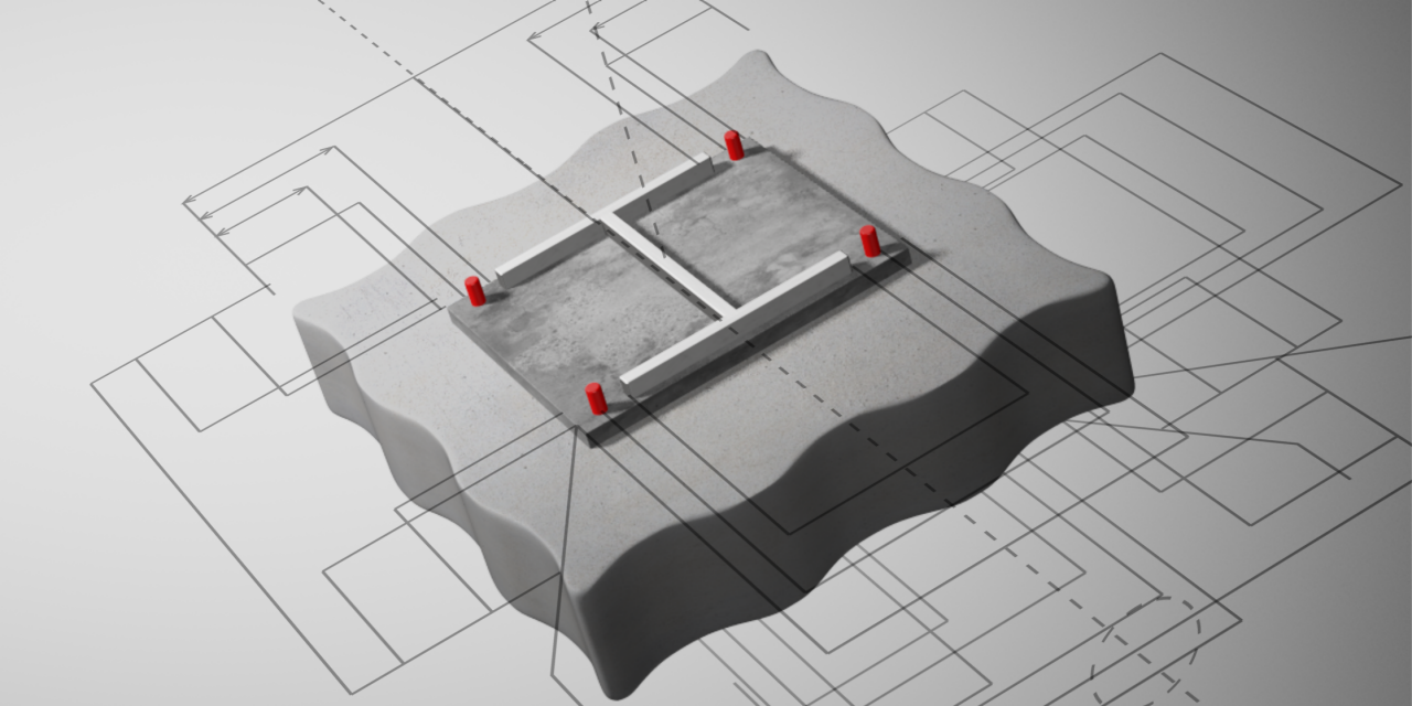 3D model of engineering plan and Hilti PROFIS technology. 