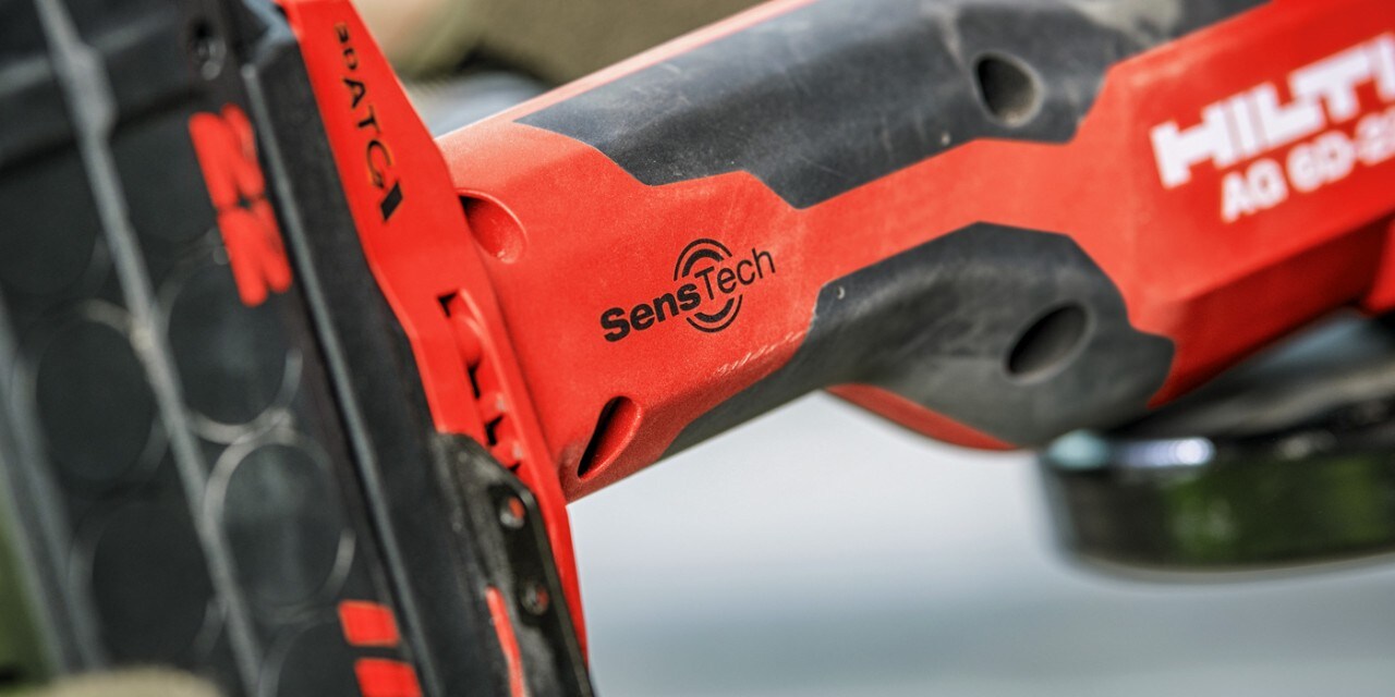 Close up of Hilti Red Angle grinder.