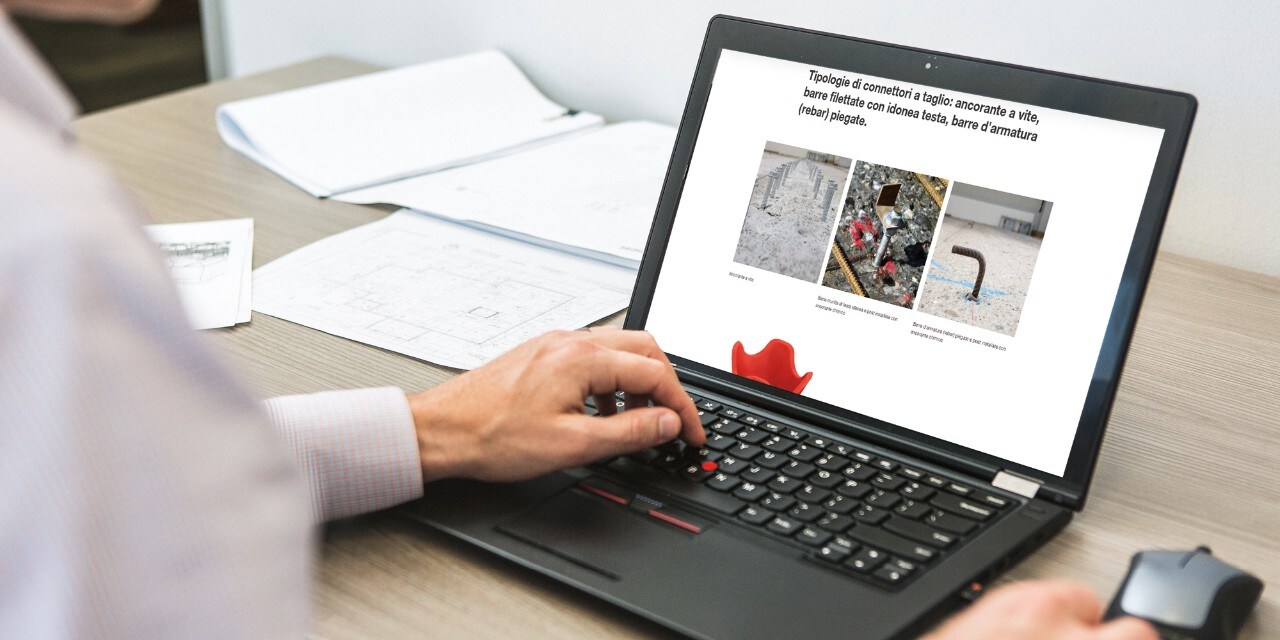 Un client sur une page internet Hilti