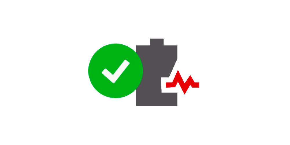 pictogram accu met groen vinkje 