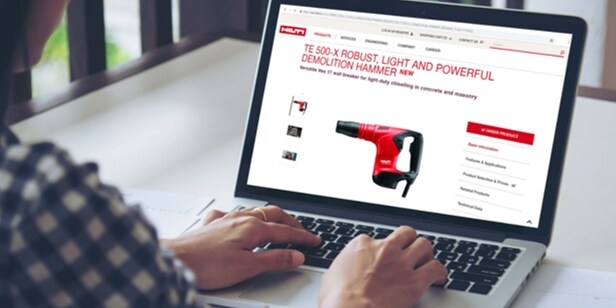 Hilti website hilti.be