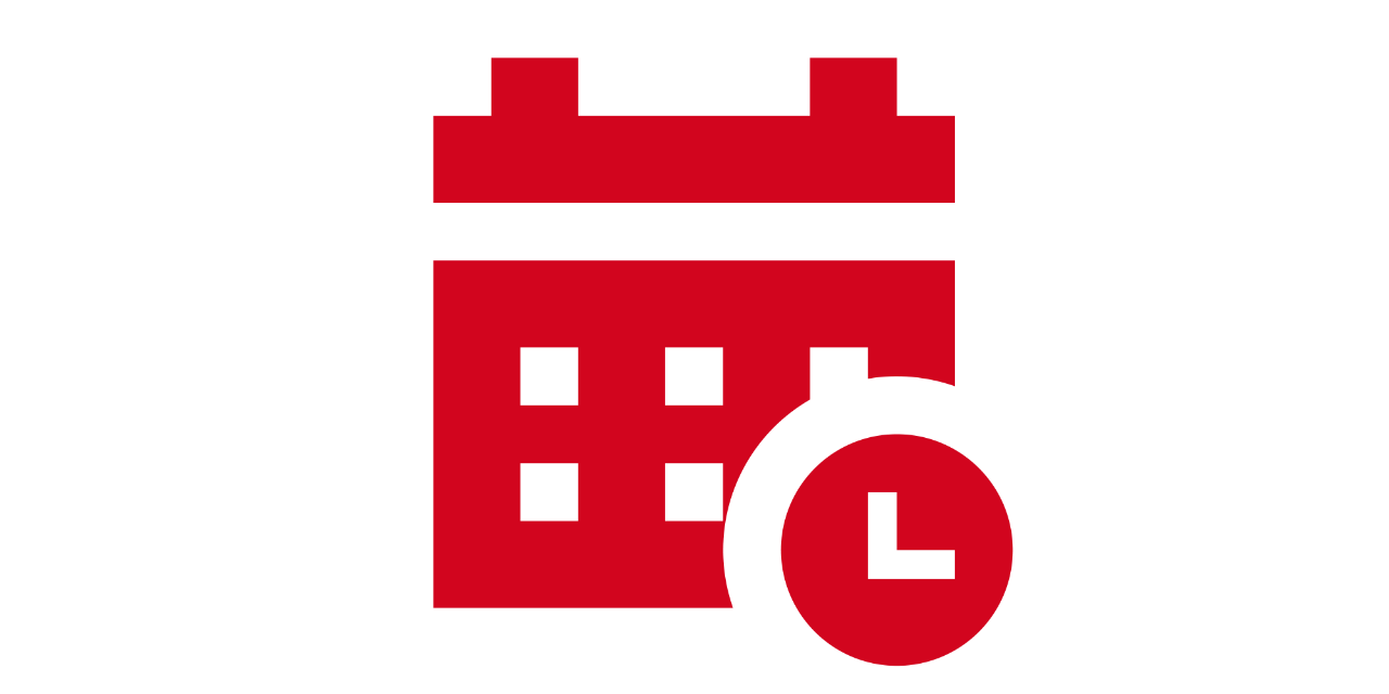 Pictogram van een kalender met tijdsaanduiding