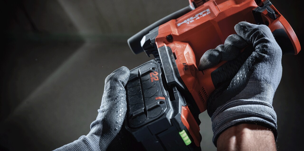 Perforateur sans fil Nuron et sa batterie rechargeable