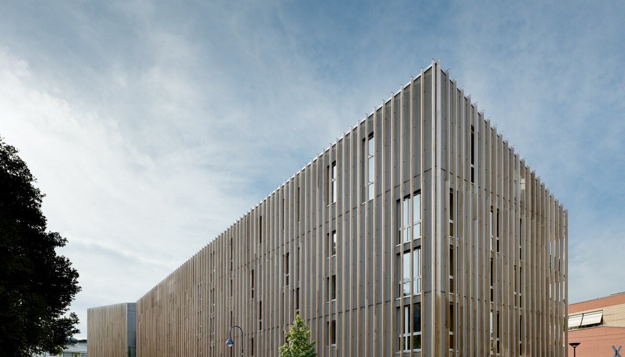 Vue d'un bâtiment écologique