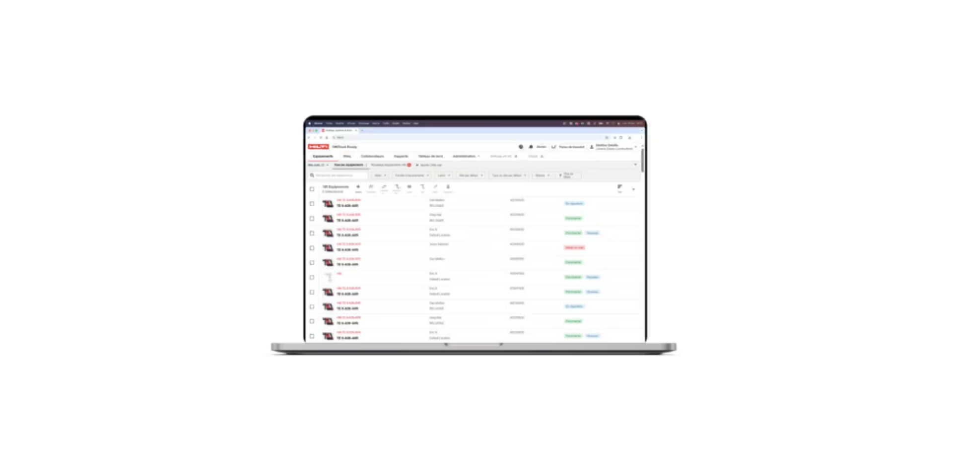 Mock up logiciel hilti 