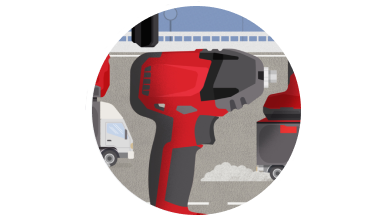 Illustration d'une visseuse dans un rond