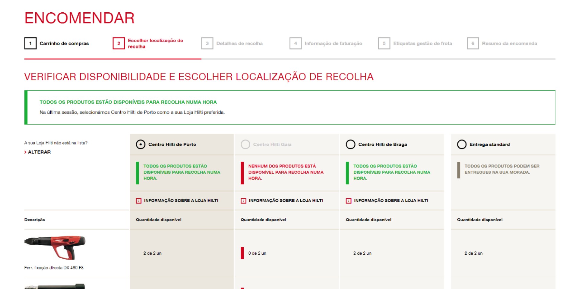 Hilti click and collect