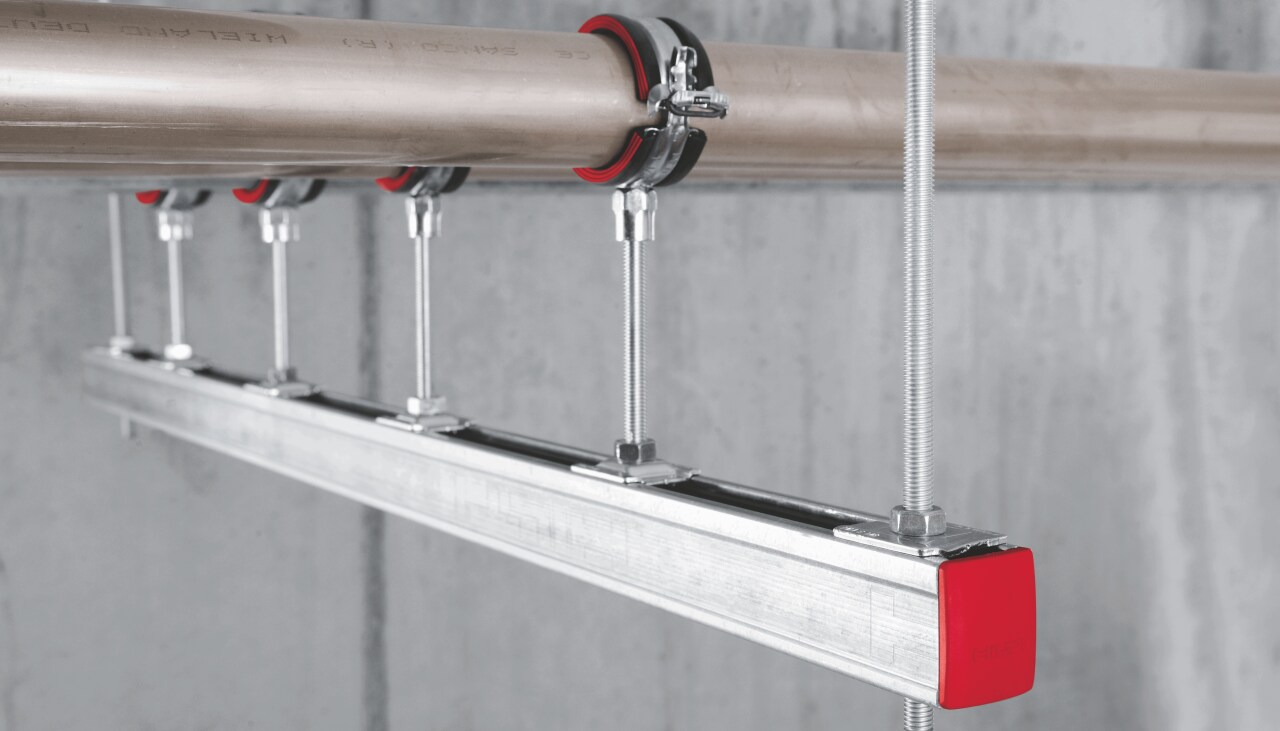 System szyn Hilti MM do mocowania lekkich rur