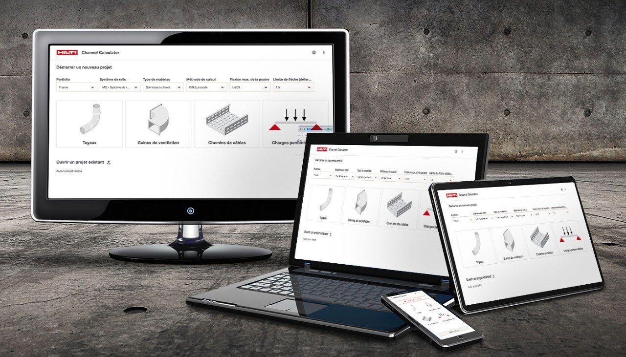 Hilti Channel Calculator – oprogramowanie do planowania modułowych systemów szyn