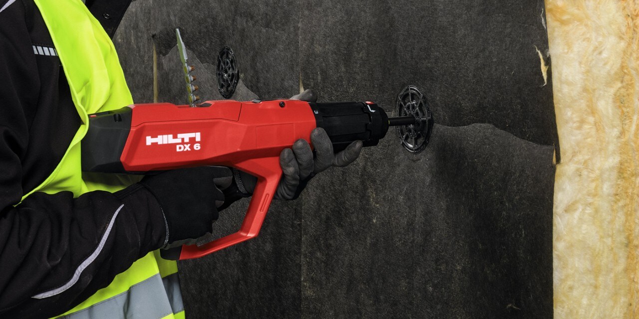 Mocowanie materiałów izolacyjnych za pomocą osadzaka Hilti DX 6-IE