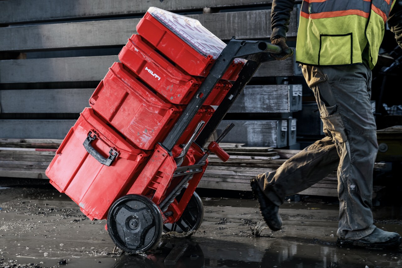 Man rolling Prokit through a muddy puddle