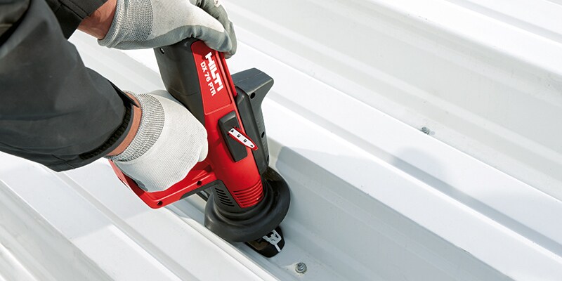 DX 5 F8, DX 5 F8, deflection head, track fastening to ceiling, interior finishing, X-U concrete nail