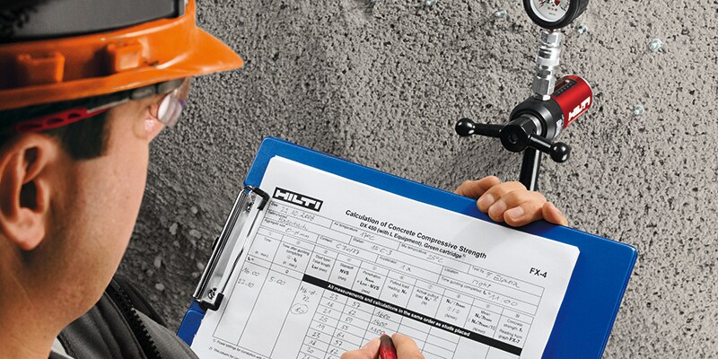 Sprayed concrete testing, early strength, Pull-out