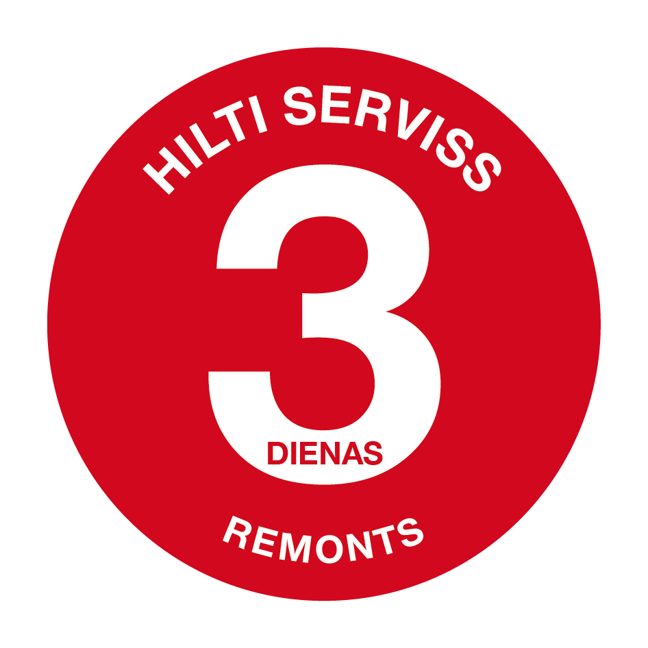 Hilti 3 dienu instrumentu servisa reklāmas ikona.