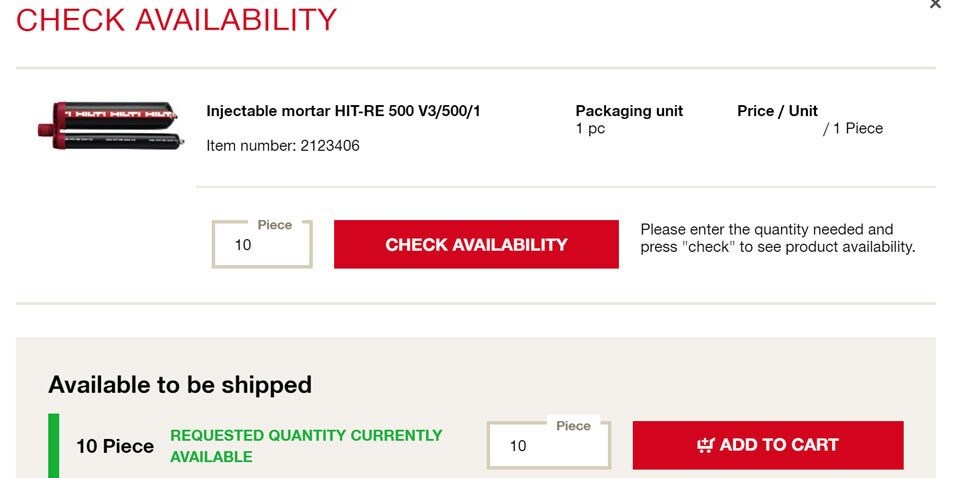 CHECK STOCK AVAILABILITY BEFORE PLACING AN ORDER