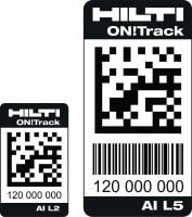 AI L2 and AI L5 Robust, self-adhesive barcode tags for identifying and tracking all types of construction equipment