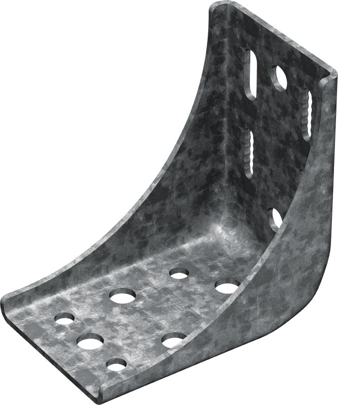MT-C-GL HA OC Angle bracket Semi-adjustable and braced angle bracket, for heavy-duty MT box profiles with 3D loading in moderately corrosive environments