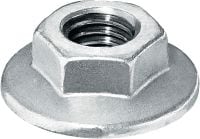 Wide Flange nut M8 Coated steel wide flange nut for fastening MEP installations to steel using S-BT or X-BT studs