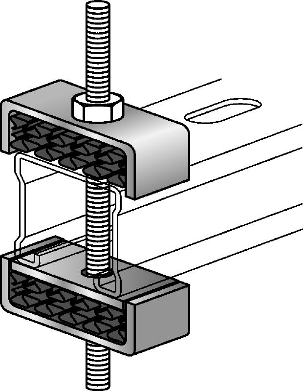 MAC-P33 sound insulation set Galvanised sound insulation set for MQ strut channels