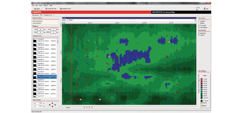 PROFIS Ferroscan MAP PC software for analysing scan data and exporting to CAD software Applications 1