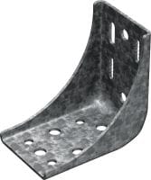 MT-C-GL HA OC Angle bracket Semi-adjustable and braced angle bracket, for heavy-duty MT box profiles with 3D loading in moderately corrosive environments