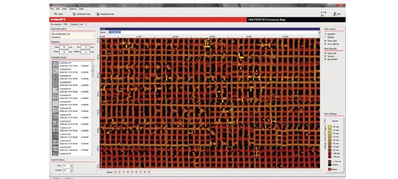 PROFIS Ferroscan MAP PC software for analysing scan data and exporting to CAD software Applications 1